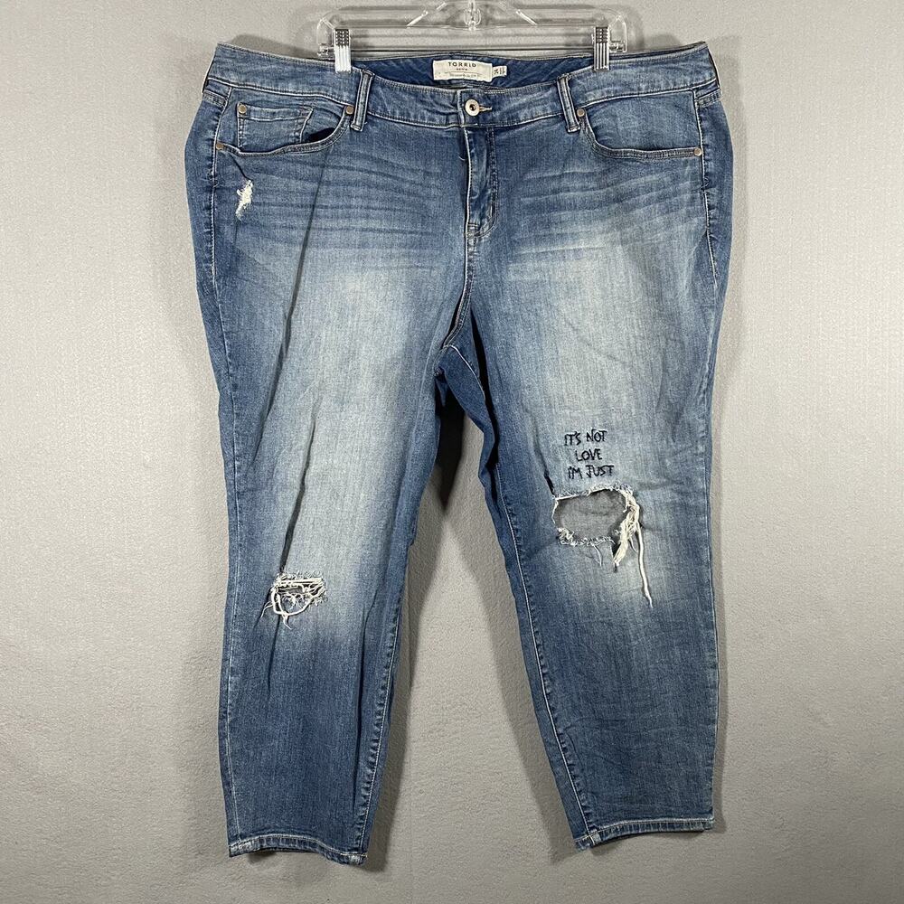 Torrid Skinny Denim Blue Jeans Pants Distressed Medium Wash Woman’s Size 24
